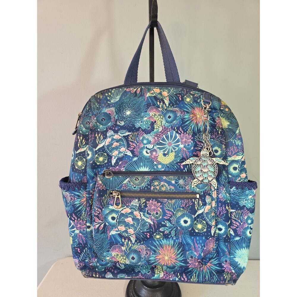 Sakroots Loyola Convertible Backpack Shoulder Crossbody Bag Blue Sea Turtle